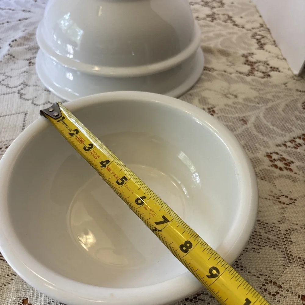 Pier 1 Imports White Glaze Nesting Mixing Bowls ~ Set of 4